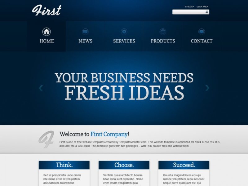 Plantilla Web Simple Gratis First Plantillas HTML Gratuitas