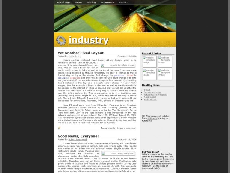 Plantillas Html Css Para Descargar Gratis Industry Plantillas Html