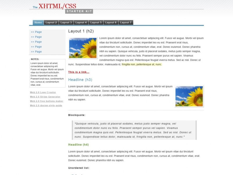 Plantillas Html Css Para Descargar Gratis Xhtml Css Starter Kit Hot Sex Picture