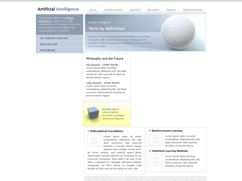 Free HTML Template: Artificial Intelligence Free HTML Templates Free