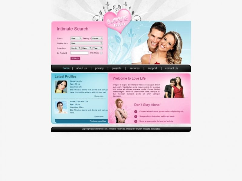 Plantillas HTML/CSS Gratis para Descargar: Love Life - Plantillas HTML ...