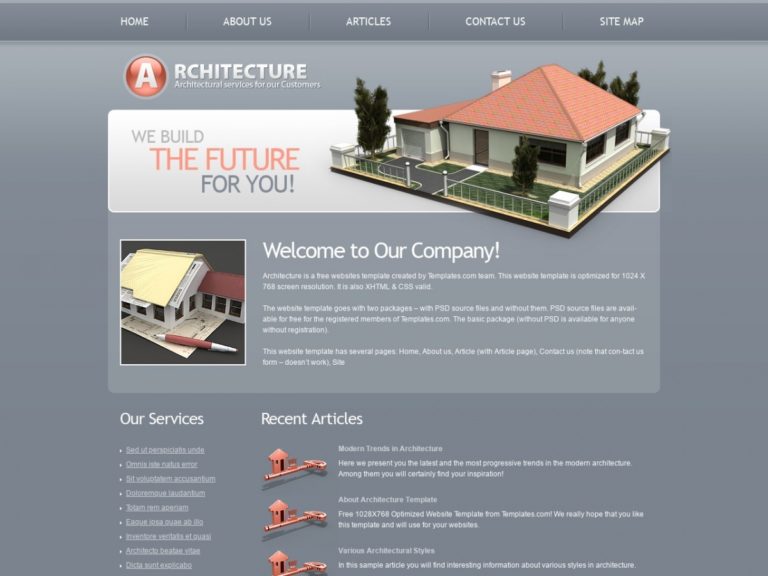 HTML/CSS Templates for Free Downloading: Architecture - Free HTML ...
