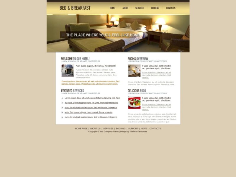 Download free HTML/CSS Template: Bed And Breakfast - Free HTML ...