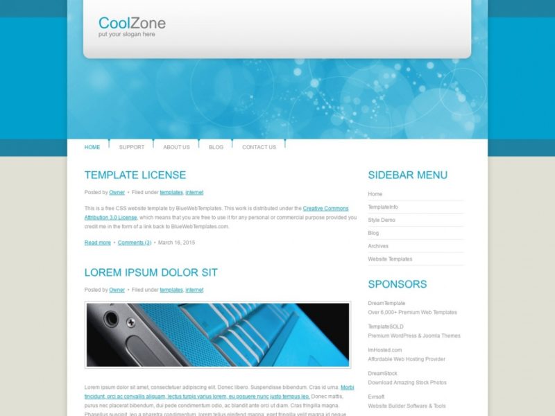 Download Free HTML Template: Coolzone - Free HTML Templates, Free CSS ...