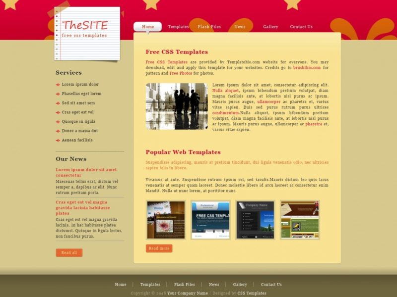 Download free HTML/CSS Template Thesite Free HTML Templates, Free