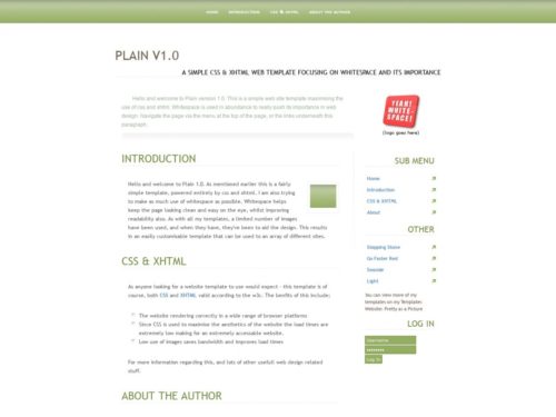 Plantilla HTML Gratuita: Plain 1.0 - Plantillas HTML Gratuitas