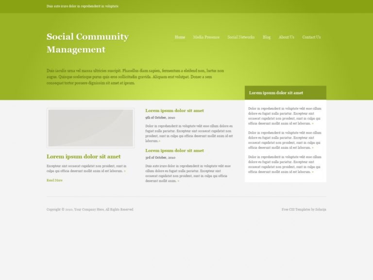 Free HTML Template: Social Community Management - Free HTML Templates ...