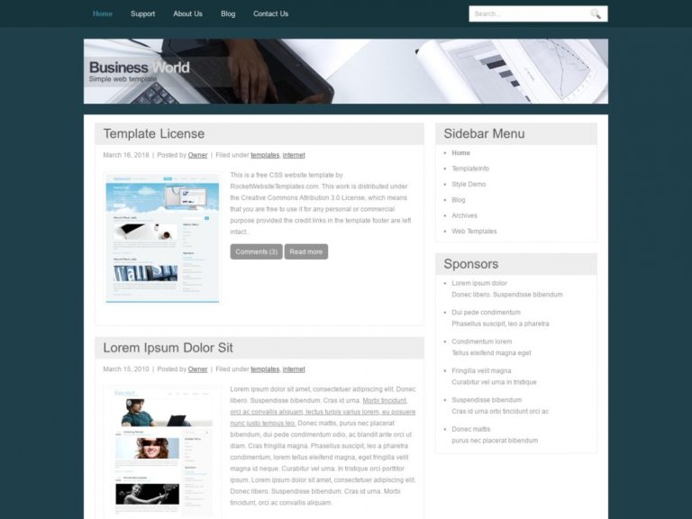 Free HTML/CSS Templates for Downloading Business World Free HTML