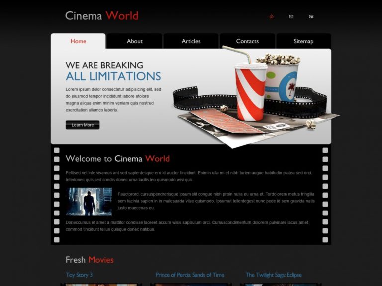 Free HTML/CSS Templates for Downloading: Cinema World - Free HTML ...