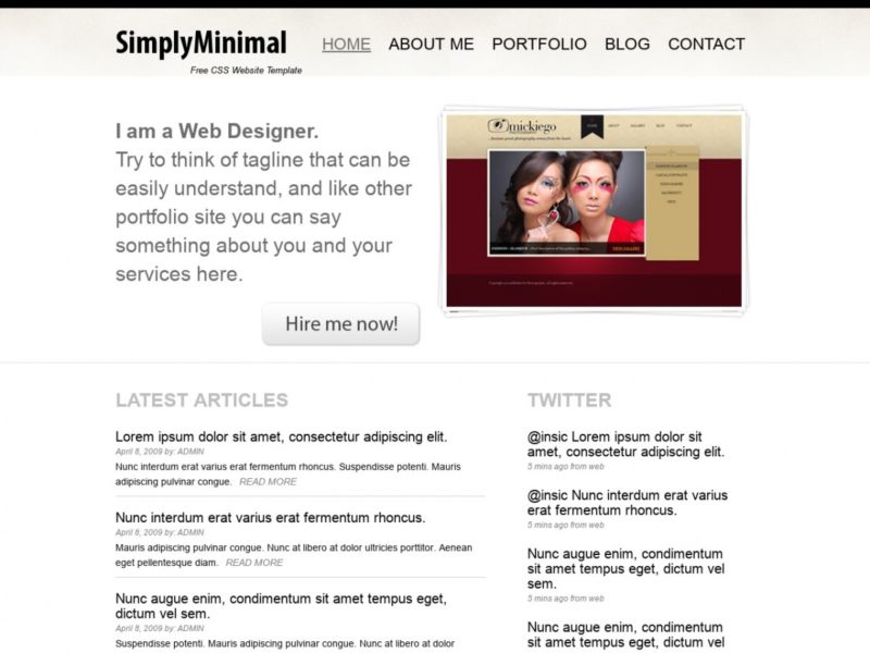 Download Free HTML Template: Simplyminimal - Free HTML Templates, Free ...