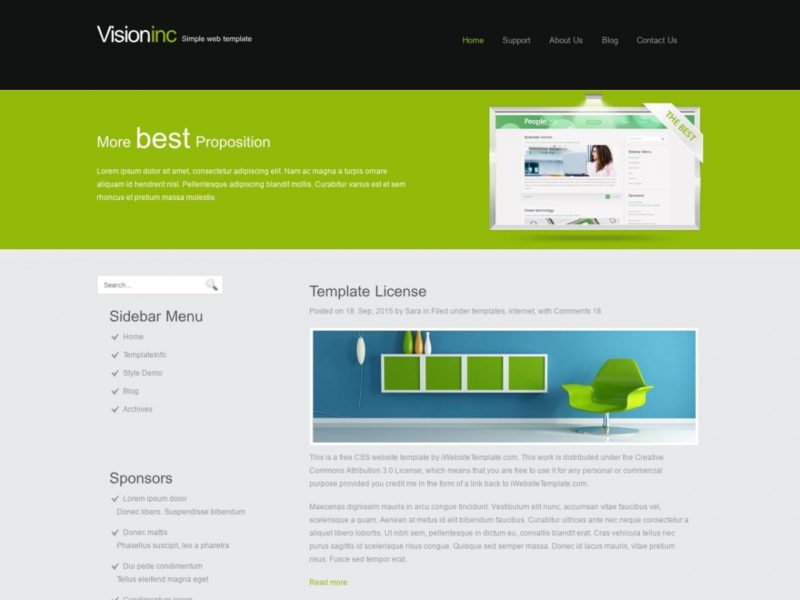 Free HTML/CSS Templates for Downloading: Visioninc - Free HTML ...