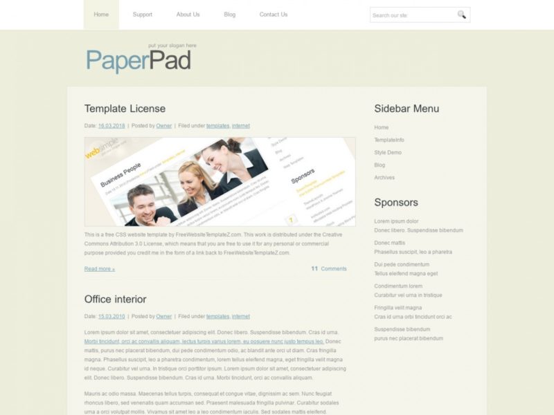 HTML/CSS Templates for Free: Paperpad - Free HTML Templates, Free CSS ...