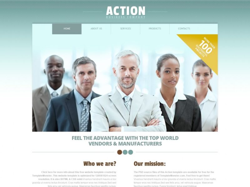 Download free HTML/CSS Template: Action - Free HTML Templates, Free CSS ...