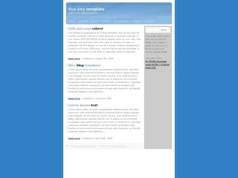 Download HTML/CSS Templates for Free: Blue Blog - Free HTML Templates ...