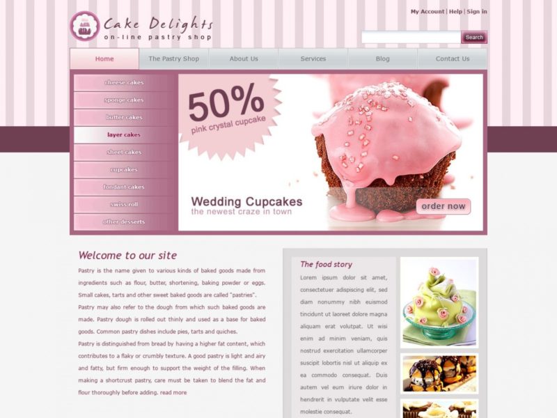 Plantilla HTML/CSS Gratuita: Cake Delights - Plantillas HTML Gratuitas