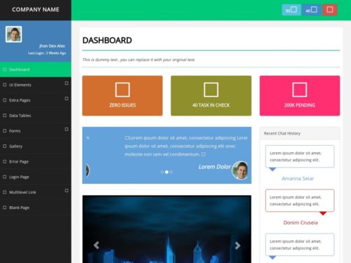Plantilla HTML Gratuita: Advance Admin - Plantillas HTML Gratuitas