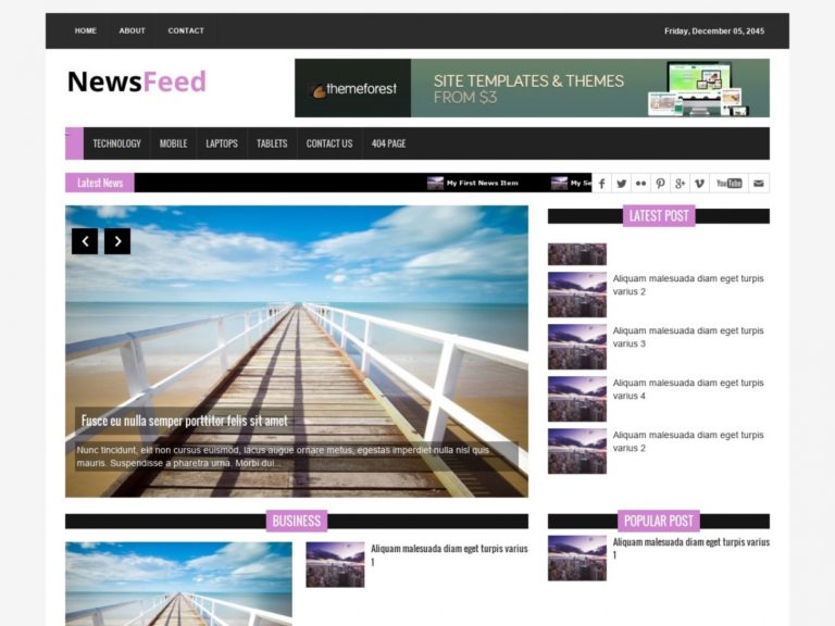 Free HTML/CSS Templates for Downloading: Newsfeed - Free HTML Templates ...