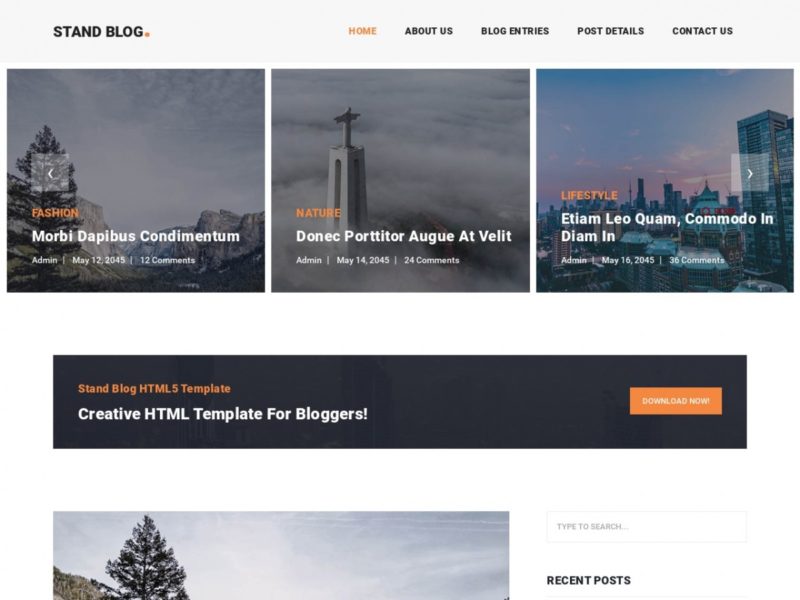 HTML/CSS Templates for Free: Stand Blog - Free HTML Templates, Free CSS ...