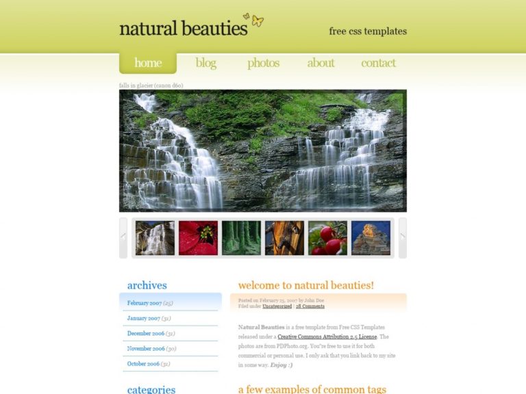 Download HTML/CSS Templates for Free: Natural Beauties - Free HTML ...