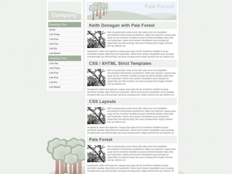 Free Simple Web Template: Pale Forest - Free HTML Templates, Free CSS ...