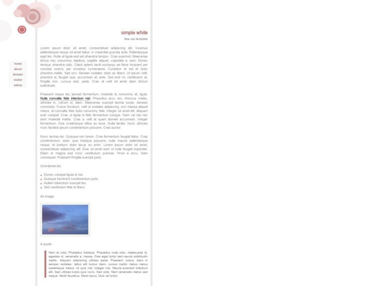 Free HTML/CSS Templates for Downloading: Simple White - Free HTML ...