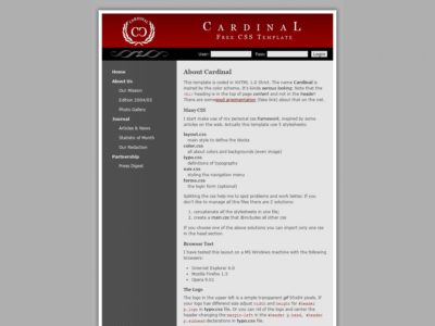 Plantilla HTML Gratuita: Cardinal - Plantillas HTML Gratuitas