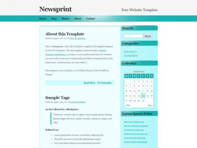 Free HTML/CSS Template: Newsprint - Free HTML Templates, Free CSS ...