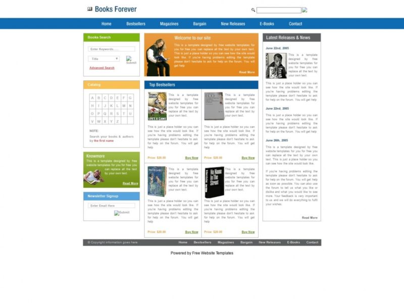 Download free HTML/CSS Template: Books Forever - Free HTML Templates ...