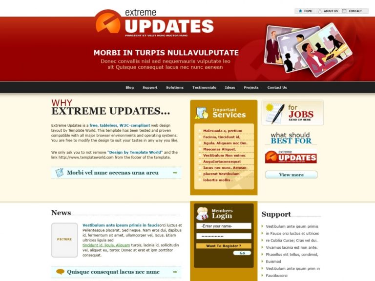 Download Free HTML Template: Extreme Updates - Free HTML Templates ...