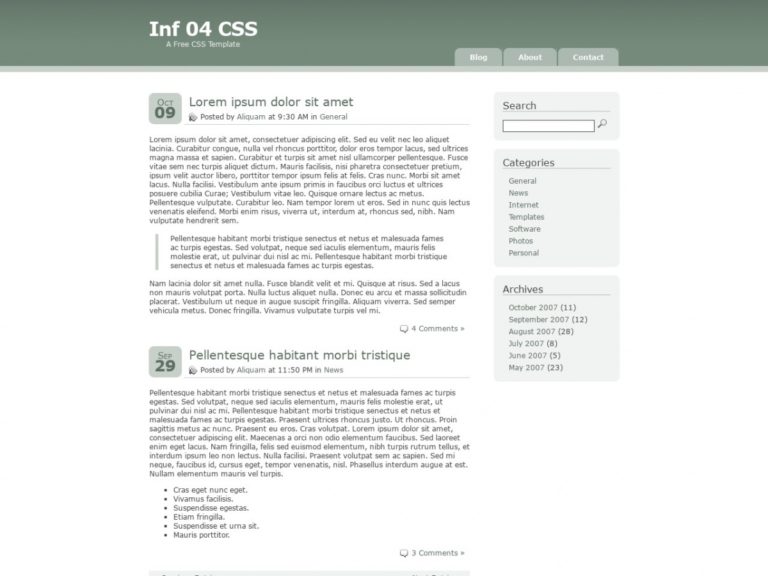 Download HTML/CSS Templates for Free: Inf 04 Css - Free HTML Templates ...