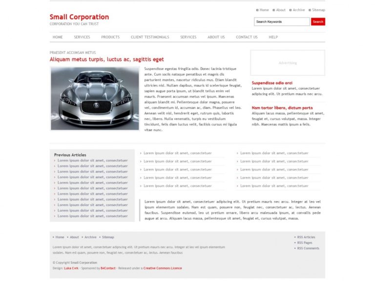 HTML/CSS Templates for Free: Small Corporation - Free HTML Templates ...