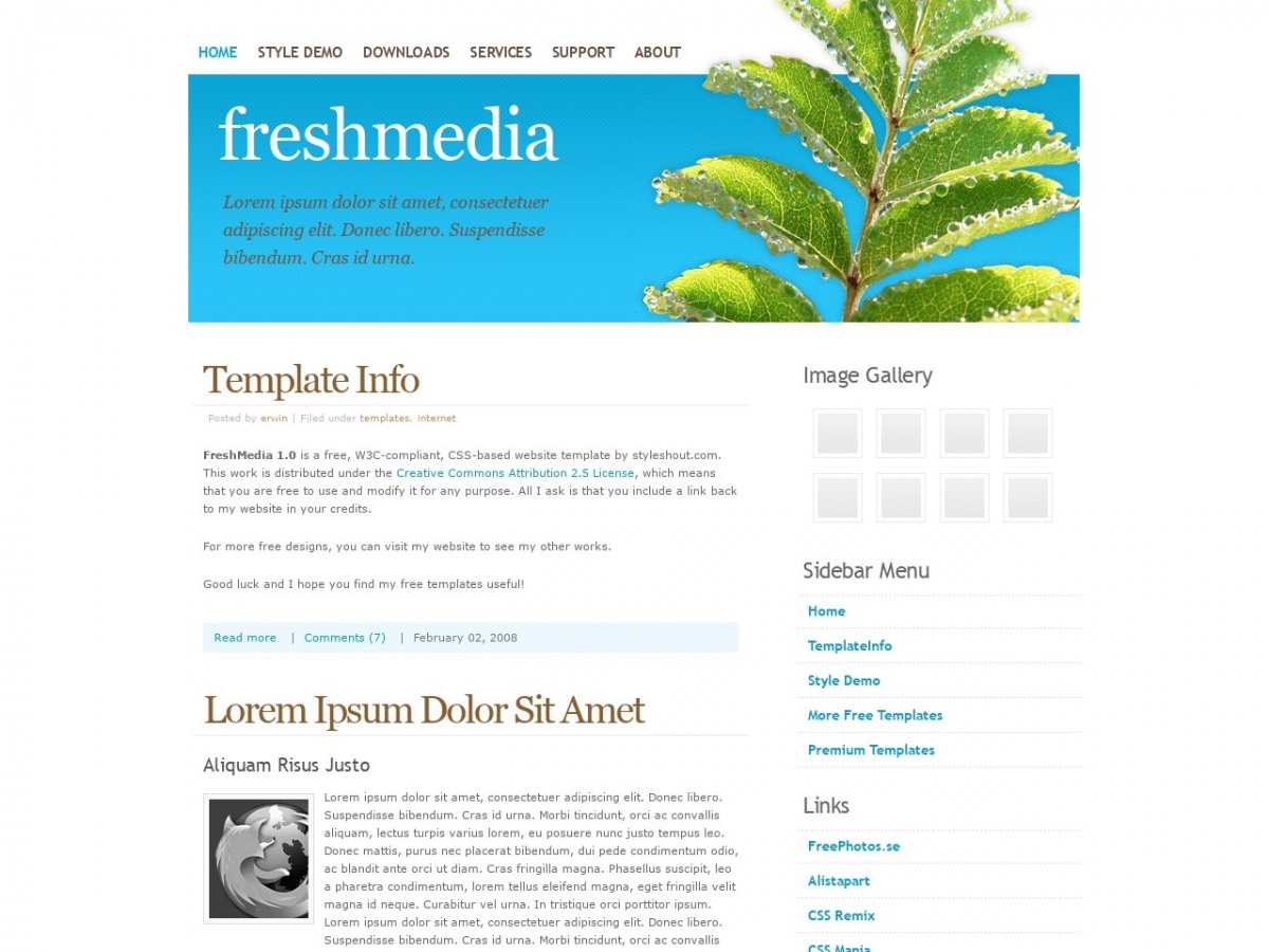 Free Simple Web Template: Freshmedia 1.0 - Free HTML Templates, Free ...
