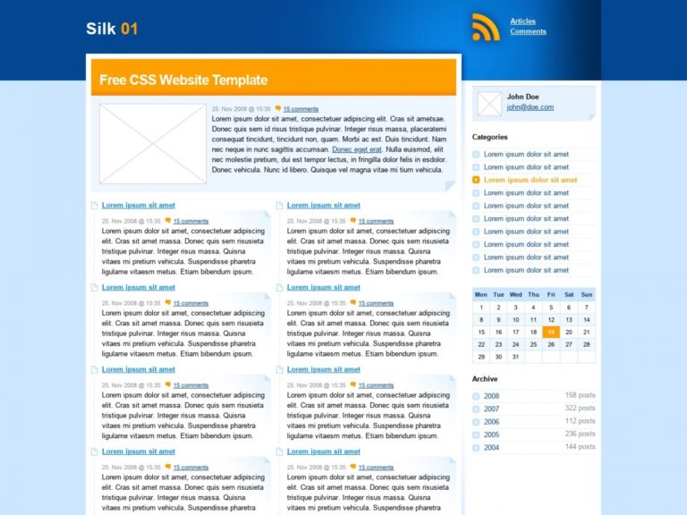 Free HTML/CSS Templates for Downloading: Silk 01 - Free HTML Templates ...