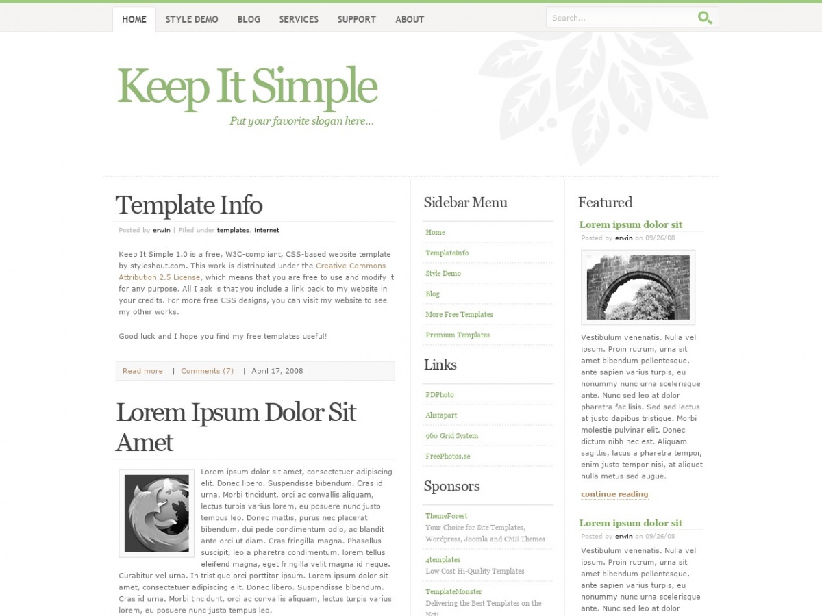 Plantilla HTML Gratis: Keep It Simple - Plantillas HTML Gratuitas