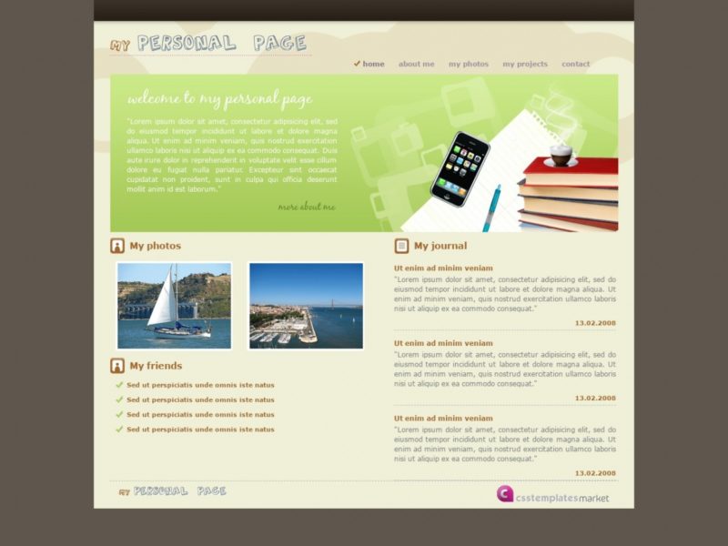 Download free HTML/CSS Template My Personal Page Free HTML Templates