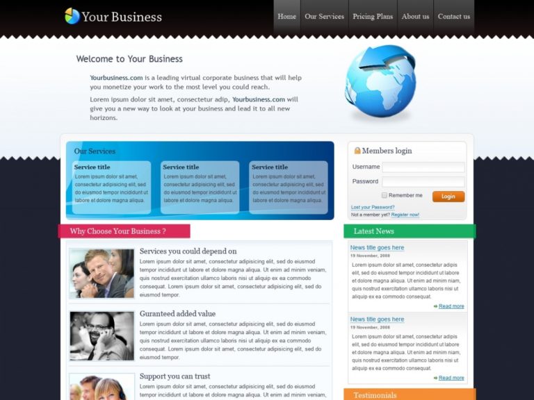 Download Free HTML Template: Your Business - Free HTML Templates, Free ...