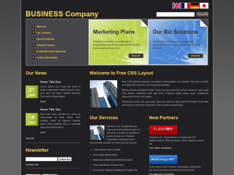 Plantilla HTML/CSS Gratuita: Business Company - Plantillas HTML Gratuitas