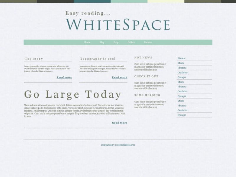 Free HTML/CSS Template Whitespace Free HTML Templates, Free CSS