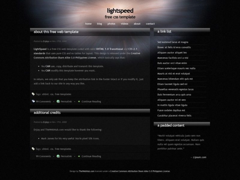 HTML Templates For Free: Lightspeed - Free HTML Templates, Free CSS ...